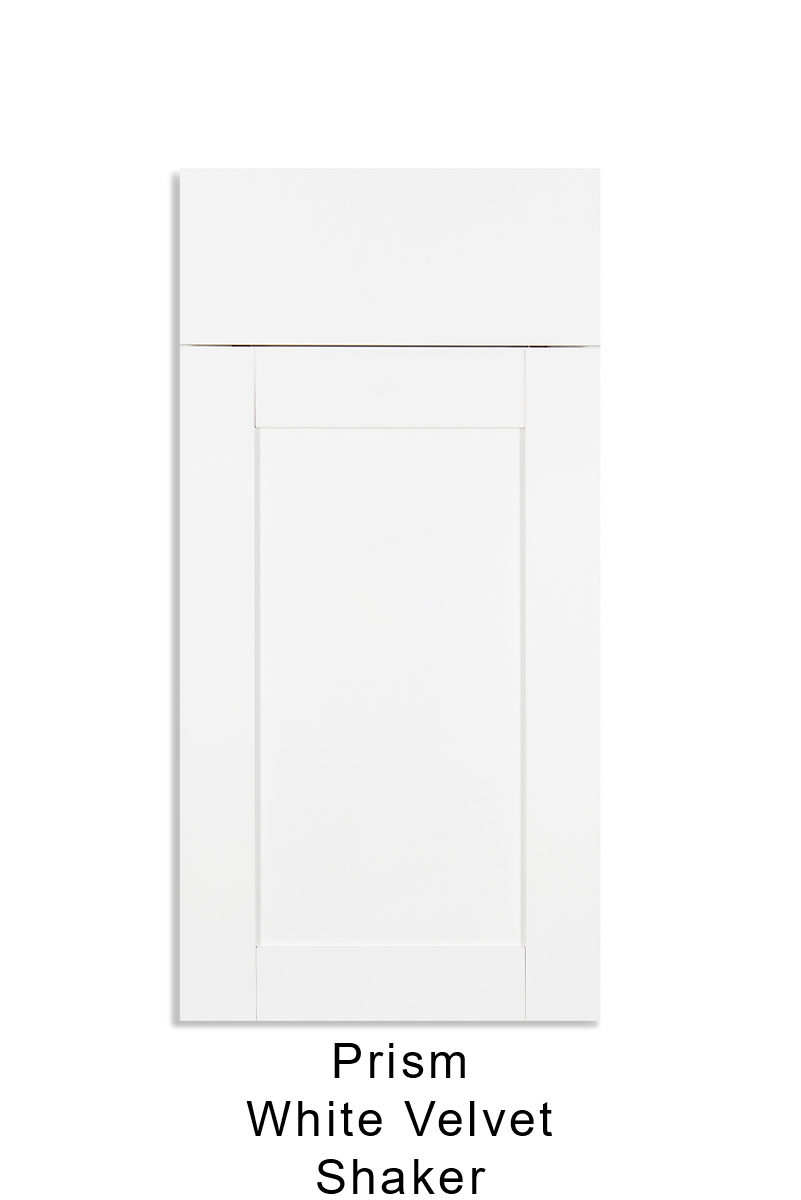 Prism White Velvet Shaker Modern Cabinetry