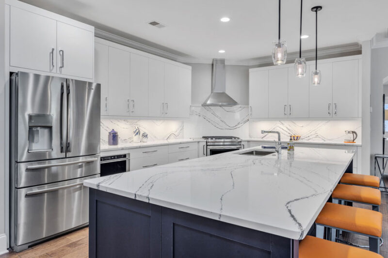 White and Blue Kitchen Designed by CDI Cabinets