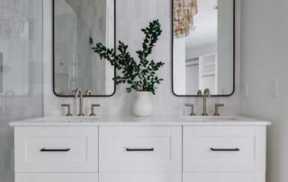 White Master Bathroom Cabinets in Palm City, Florida