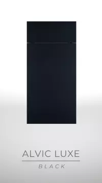 Black finish with shine for a contemporary kitchen.