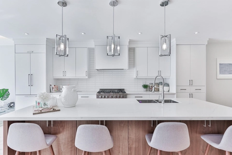 Modern style kitchen completed with slab cabinetry.