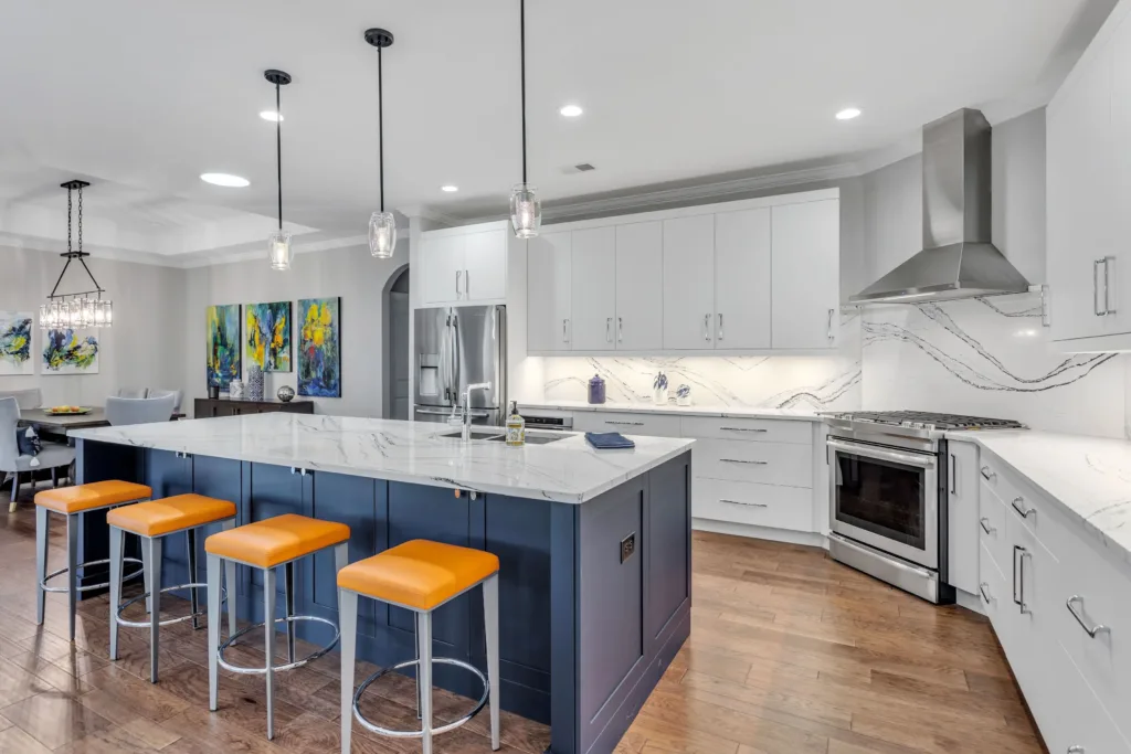 Contemporary Blue-Grey Bunkie Kitchenette - Chervin Kitchen & Bath - Port  Carling, ON