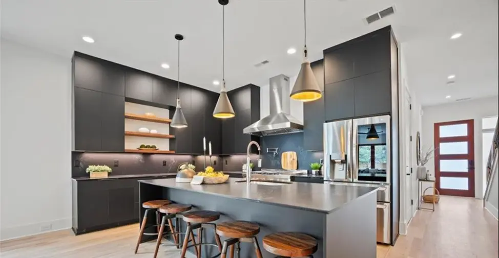 modern gray kitchen cabinets