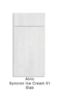 Prodigy wood tone slab door cabinetry