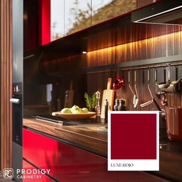 Bold and Elegant: Luxe Rojo Cabinets by Prodigy Cabinetry